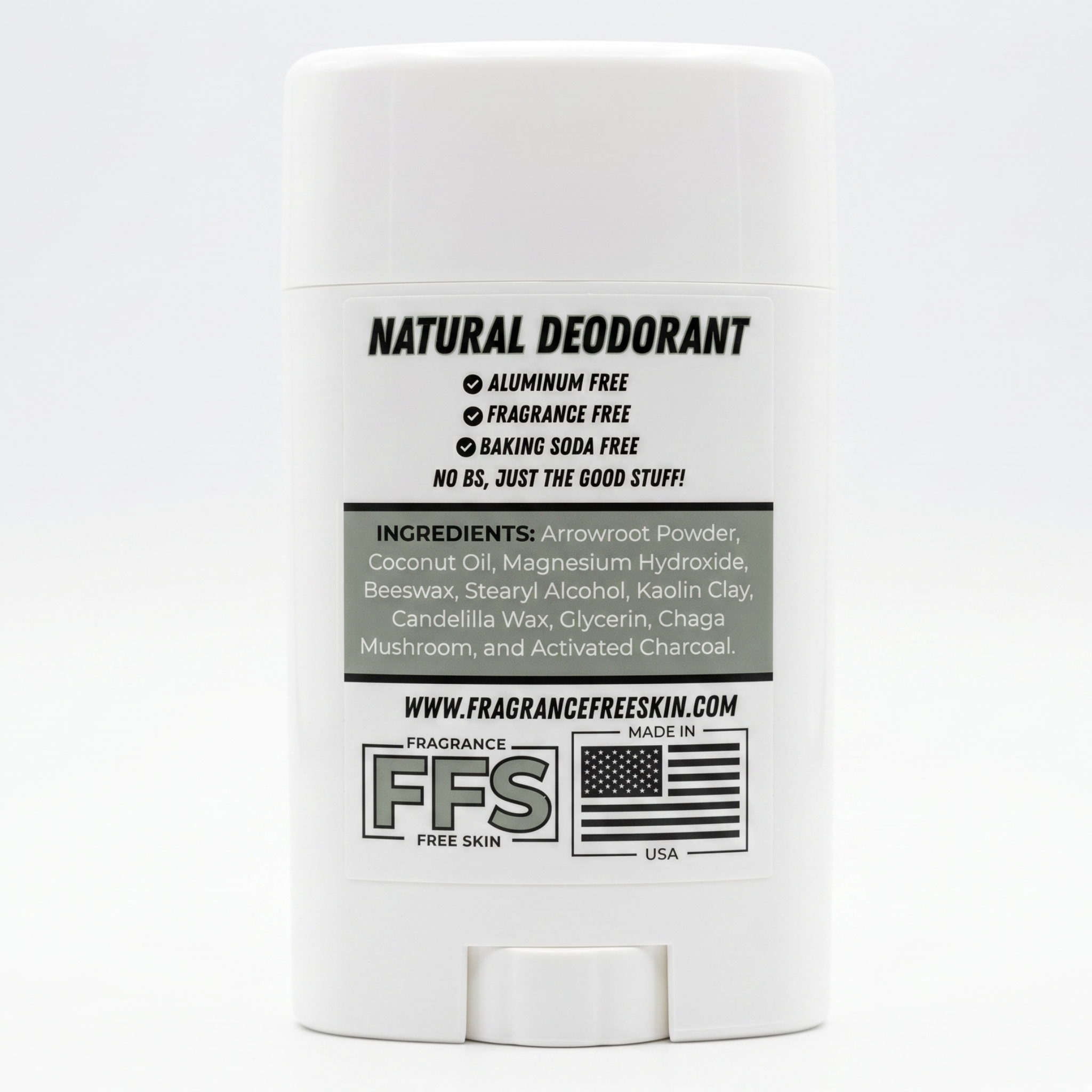 Flagship FFS fragrance-free deodorant close-up