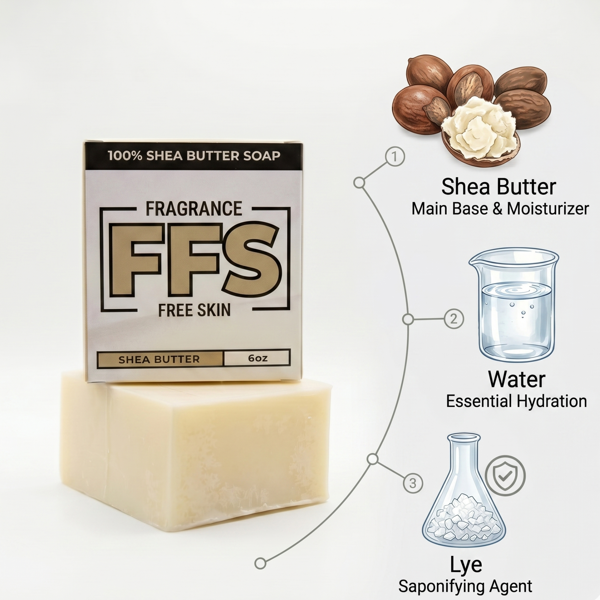 Flagship FFS shea butter soap bar packaging