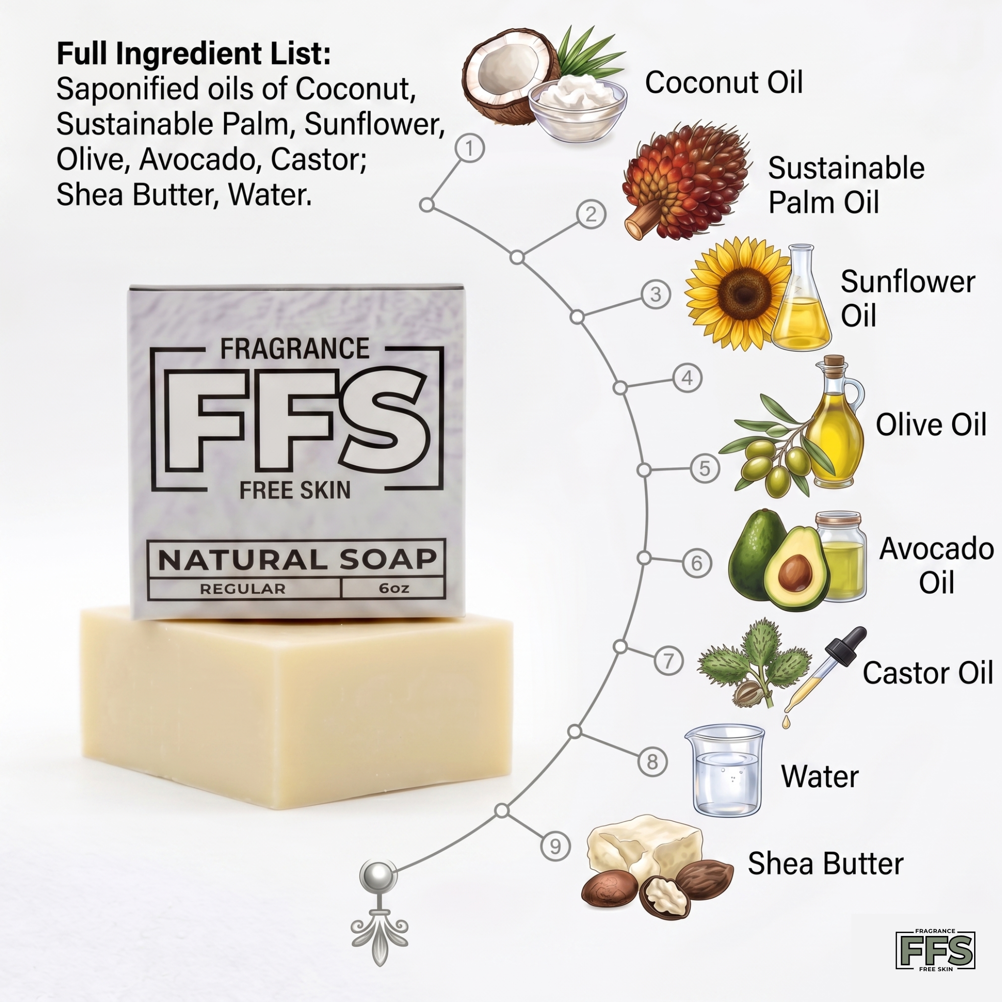 Flagship FFS fragrance-free soap bar packaging