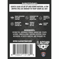 Back Label: Ingredients and product benefits of Bad Decisions Deodorant.