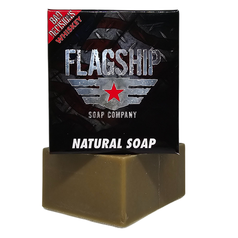 Bad Decisions Natural Soap - Hints of whiskey, orange, bergamot, clove, midnight orchid, musk, leather, oak cask, and patchouli. - Patriot Mens Company