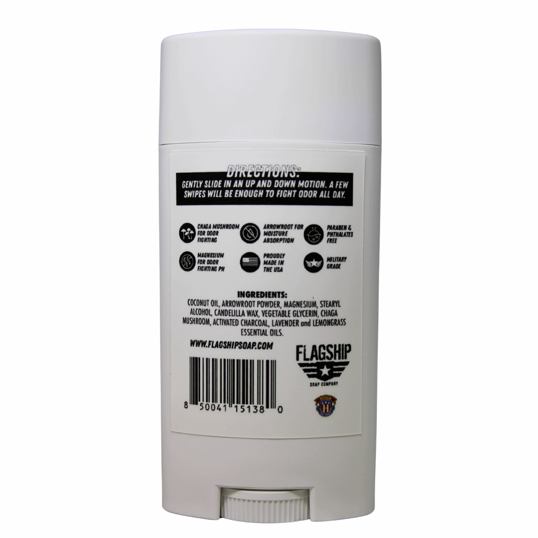 Back Label: Ingredients and key product benefits of She Bangz Natural Deodorant.