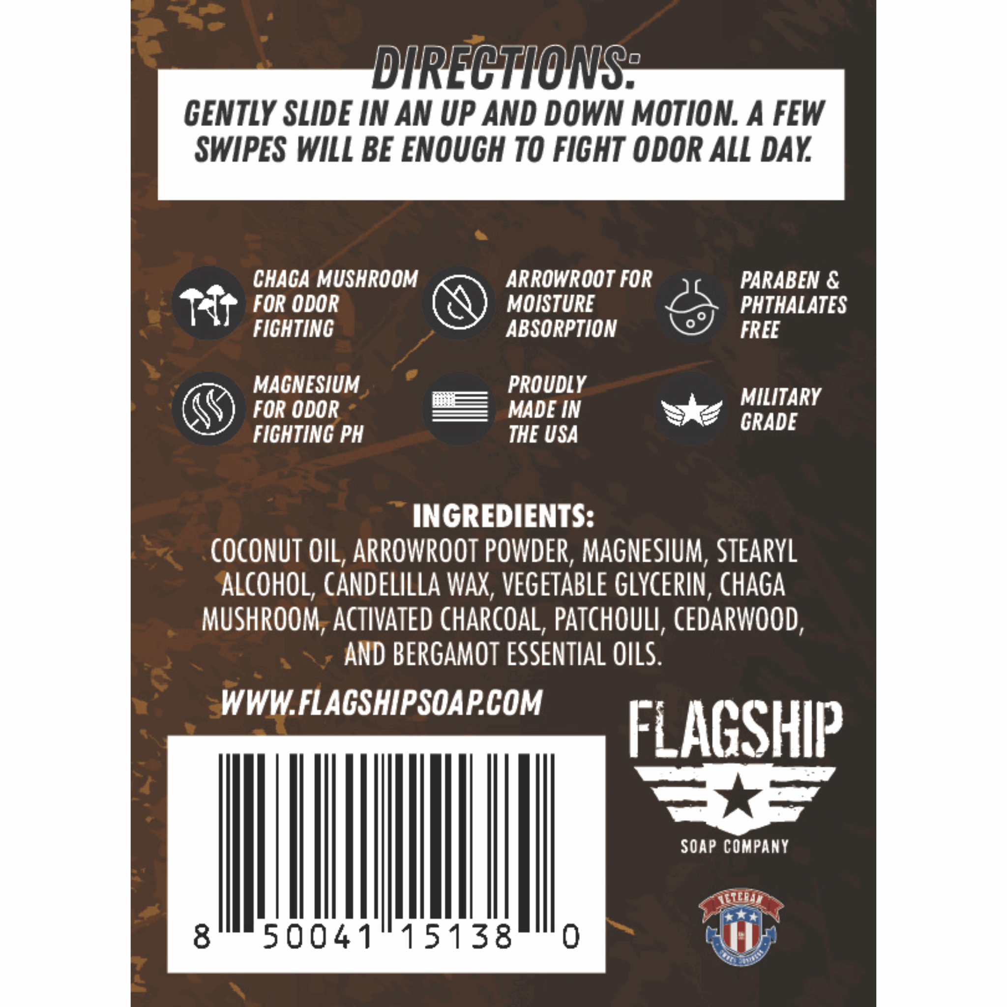 Back Label: Ingredients and key features of Skinny Jeans Natural Deodorant.