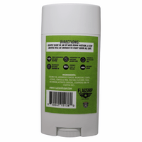 Back of product: Ingredients and product benefits of The Rut Natural Deodorant.
