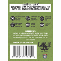 Back Label: Ingredients and product benefits of The Rut Natural Deodorant.