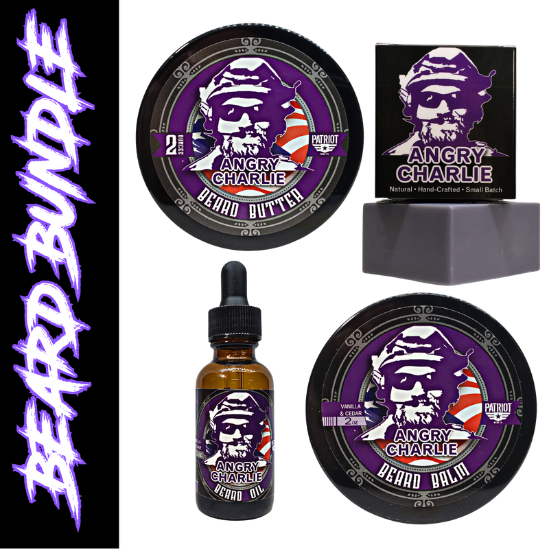 Angry Charlie Beard Bundle Balm/Butter/Oil/Natural Soap - Patriot And Company