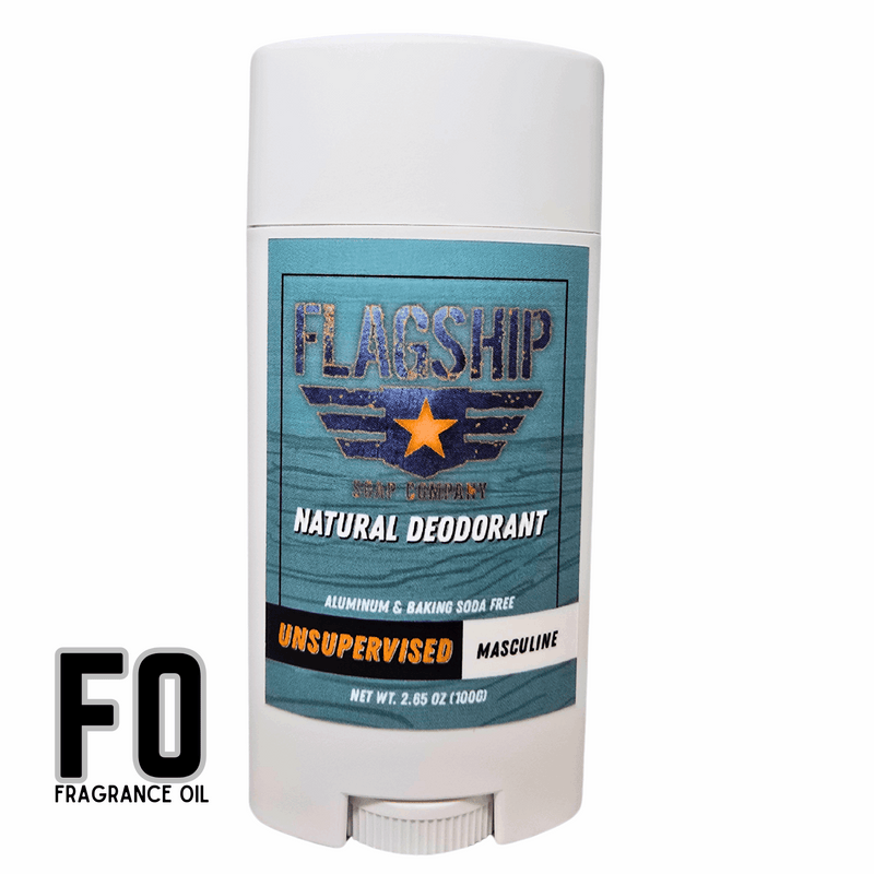 Main Image (Watermarked): UNSUPERVISED Natural Deodorant in a sleek, modern design.