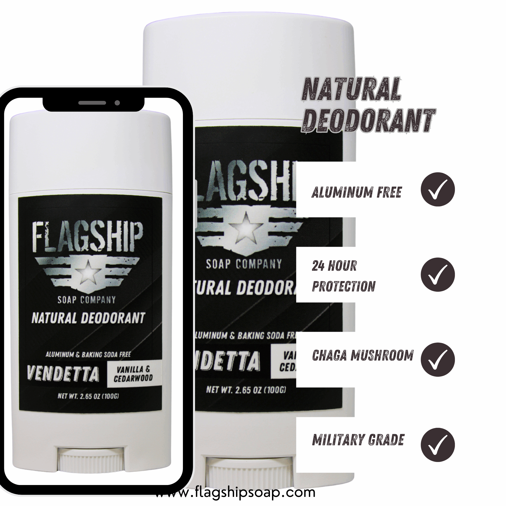 Product Highlights: A natural deodorant featuring warm vanilla and earthy cedarwood scent, aluminum-free, and long-lasting.