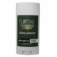 Front of product: Zero Dark 30 Spearmint & Coffee Natural Deodorant in a bold, military-inspired design.