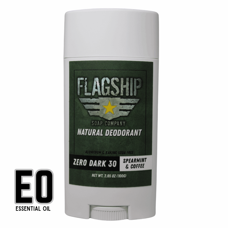 Main Image (Watermarked): Zero Dark 30 Natural Deodorant with rugged, tactical branding.