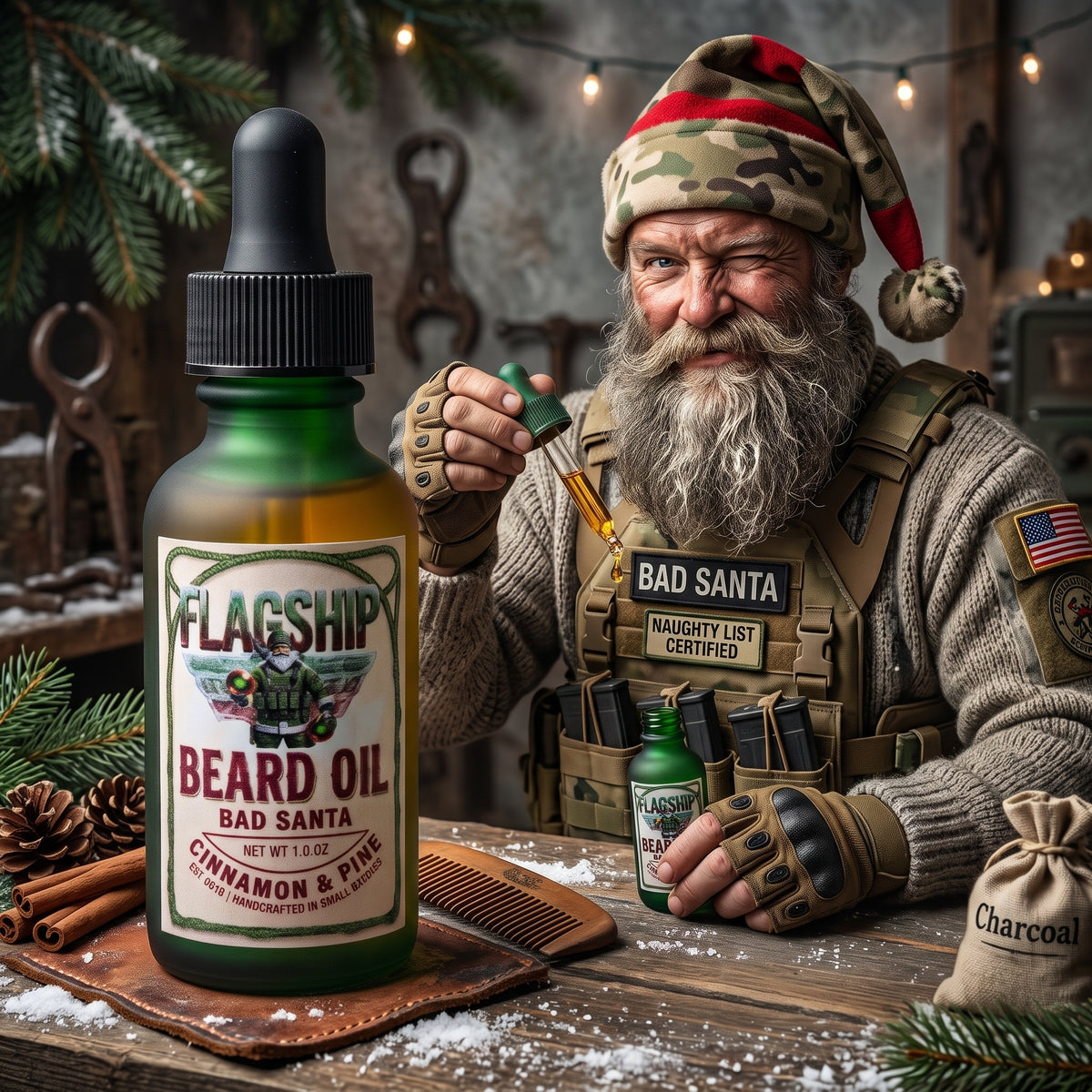 Bad Santa Christmas Beard Gift Set hero photo - stocking stuffer for men