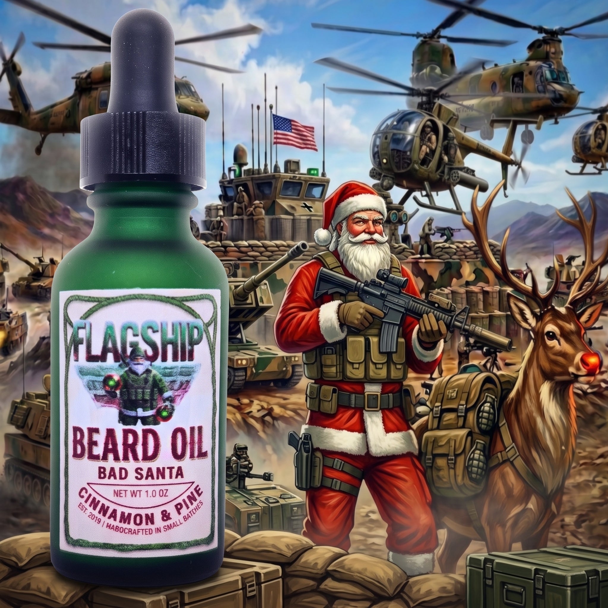 Bad Santa Christmas Beard Oil - Orange, Clove & Cinnamon gift for men, holiday lifestyle