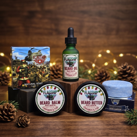 Bad Santa Christmas Beard Gift Set - 5-piece bundle, full collection lifestyle photo