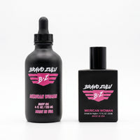 Bravo Zulu MERICAN WOMAN Body Oil bottle, close-up view
