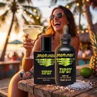 Bravo Zulu TIPSY Body Oil bottle, angled view