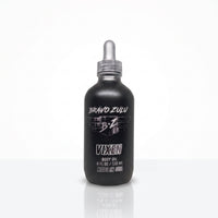 Bravo Zulu Vixen Body Oil dropper bottle product shot, matte black glass with silver Bravo Zulu B★Z logo