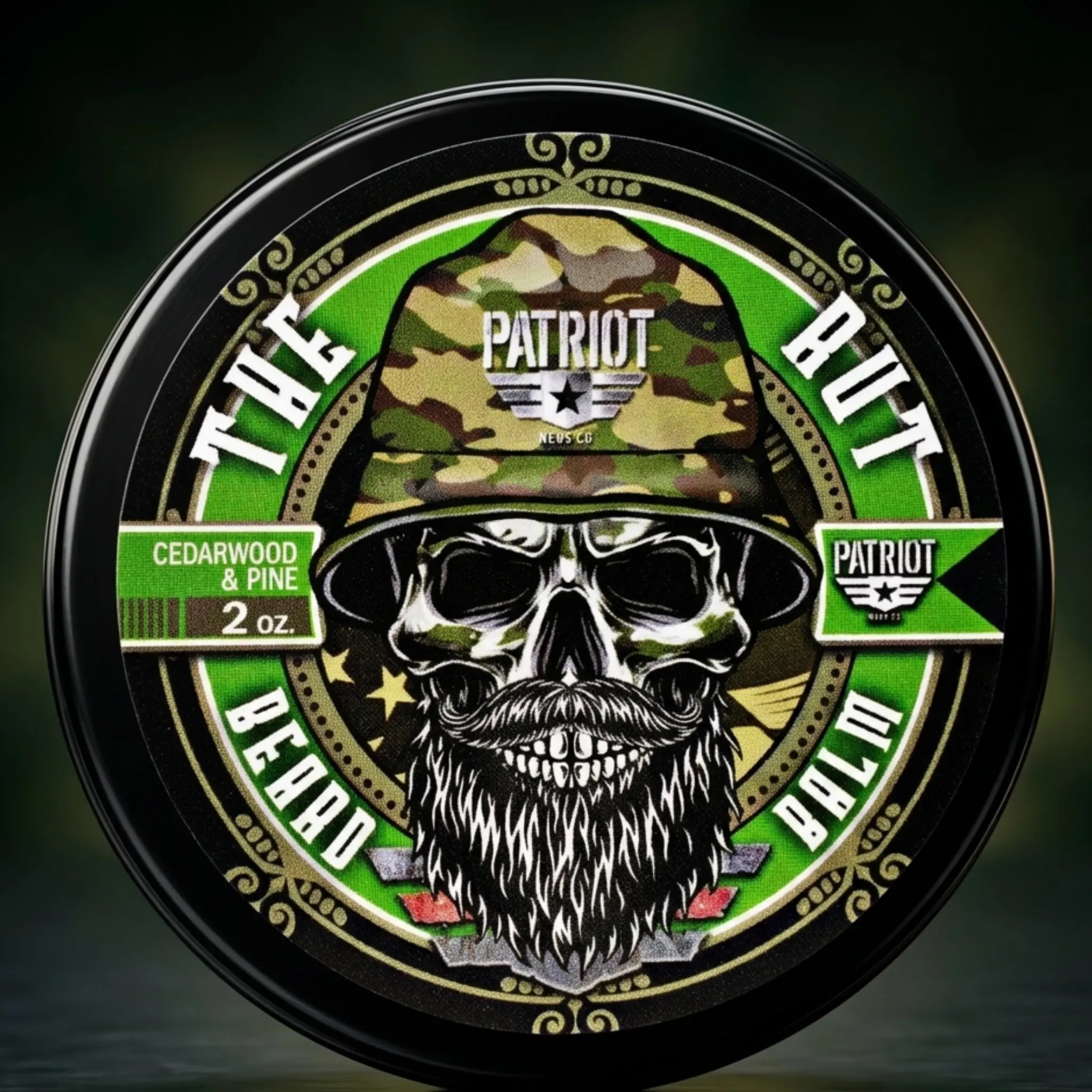 Flagship Soap Company "The Rut" Beard Balm in a 2oz plastic container with a screw-on lid. 100% natural oils soften the beard, prevent itching, and nourish for healthy skin and hair. Scent Profile: Classic outdoorsy Cedarwood and Pine. Lifestyle: Handcrafted in Idaho for the traditional woodsman.