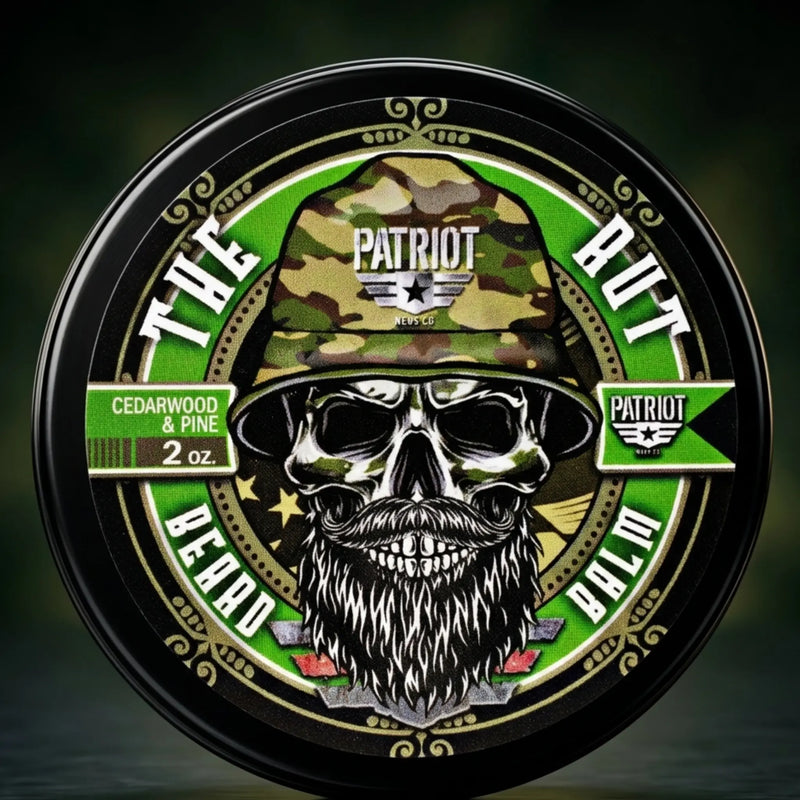 Flagship Soap Company "The Rut" Beard Balm in a 2oz plastic container with a screw-on lid. 100% natural oils soften the beard, prevent itching, and nourish for healthy skin and hair. Scent Profile: Classic outdoorsy Cedarwood and Pine. Lifestyle: Handcrafted in Idaho for the traditional woodsman.