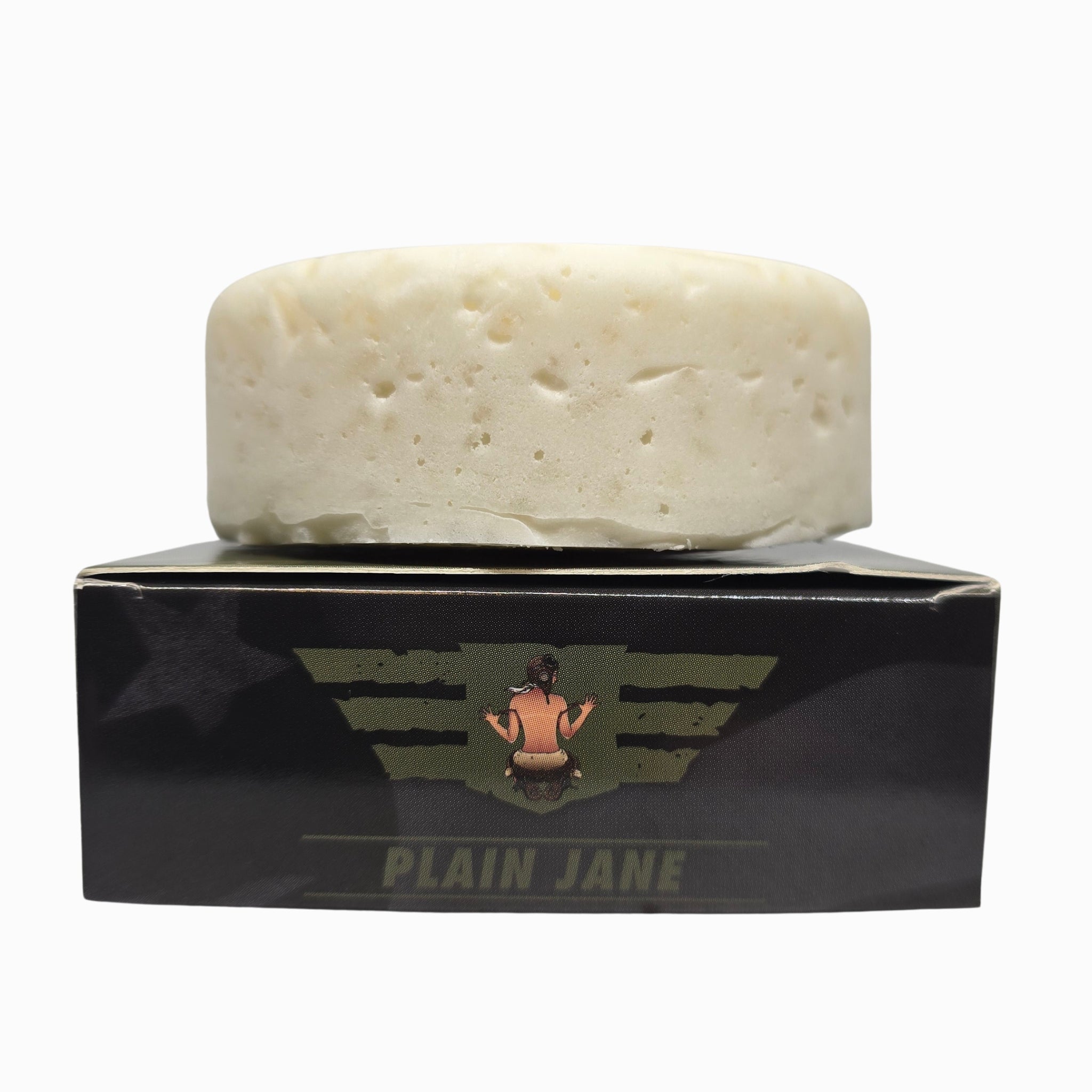 Flagship Soap Company Plain Jane fragrance-free natural shampoo bar, 3 oz puck with box