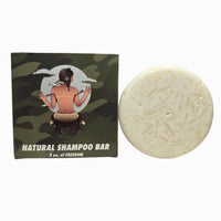Flagship Plain Jane natural beard wash puck packaging beside fragrance-free puck