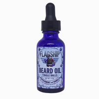 Flagship Tingle Balls Peppermint & Vanilla Beard Oil bottle, front view