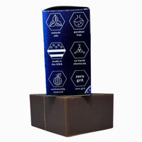 Tingle Balls Soap box side panel: natural, paraben-free, USA-made, zero grit
