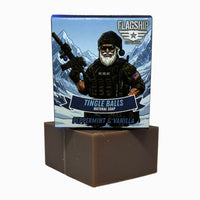 Tingle Balls Peppermint & Vanilla Soap - holiday tactical Santa box design