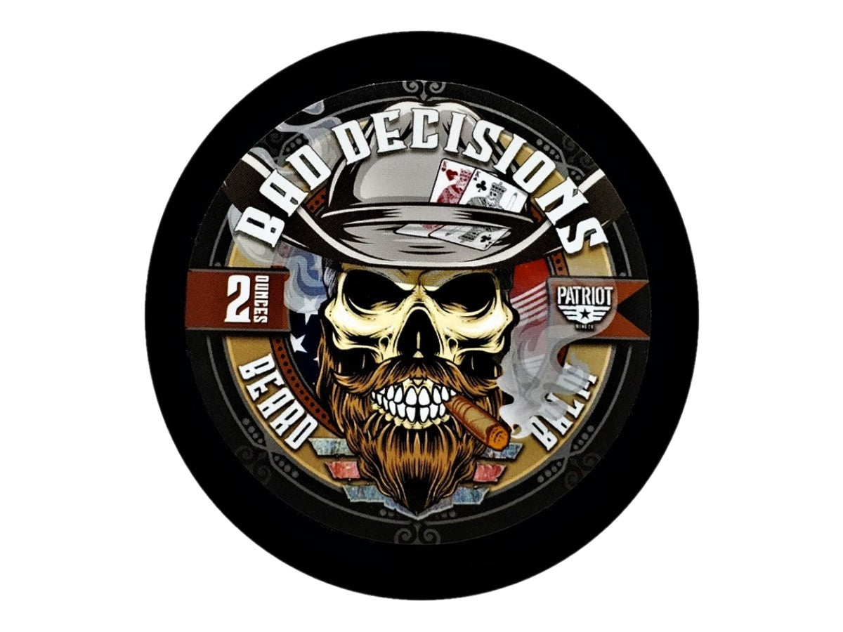 BAD DECISIONS 2OZ BEARD BALM                   Whiskey Bourbon - Patriot Mens Company
