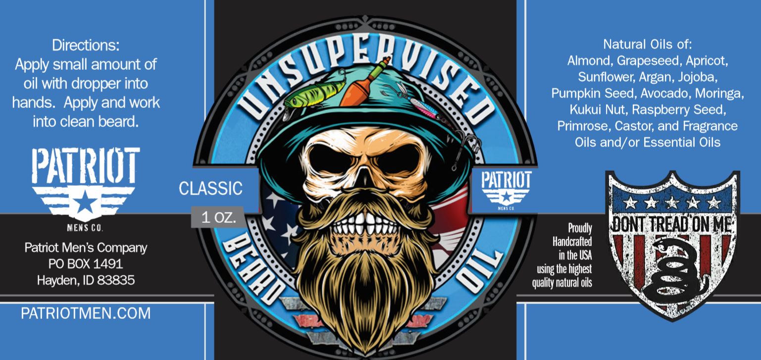 Unsupervised 1oz Natural Beard Oil Classic - Patriot Mens Company